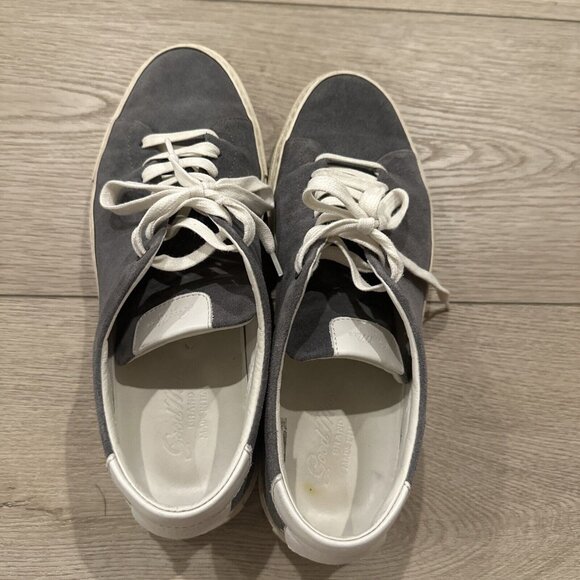 GOOD MAN BRAND BEIGE OILED SUEDE LEATHER EDGE LOW TOP SNEAKERS $228 SZ 9.5 - Picture 6 of 9